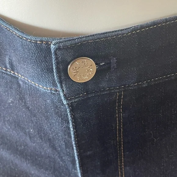 White House Black Market Dark Indigo High-Rise Skinny Flare Jeans - Picture 5 of 11